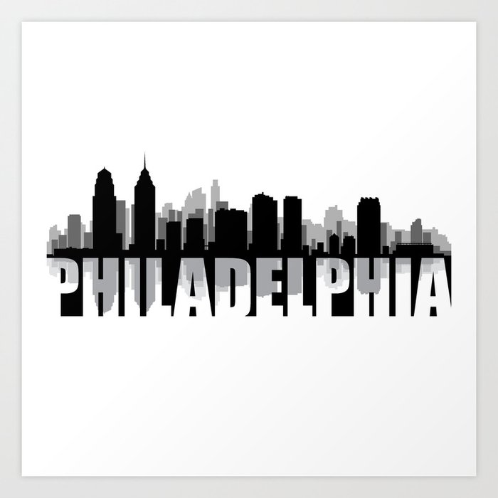 Philadelphia Silhouette Skyline Art Print By Rayhyra Society6