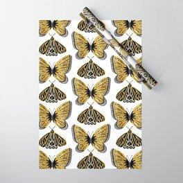 Golden Butterfly & Moth Wrapping Paper