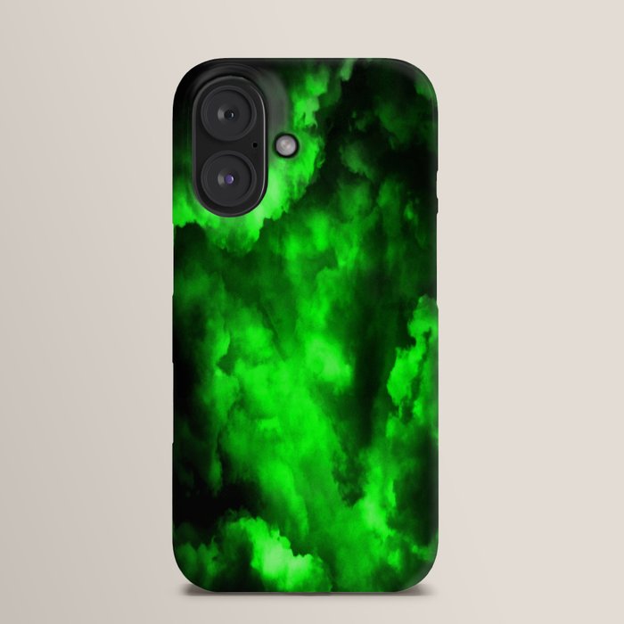 Society6 iPhone4/4S,5用 Mint & Coral Chevron Block Envy - Abstract In Black And Neon Green iPhone Case by