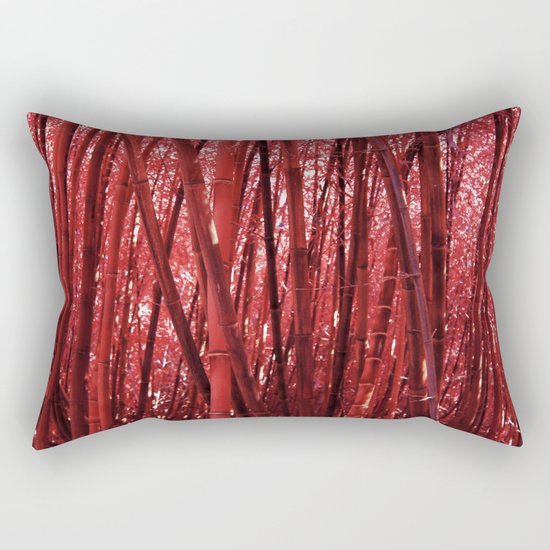 Red Bamboo Rectangular Pillow
