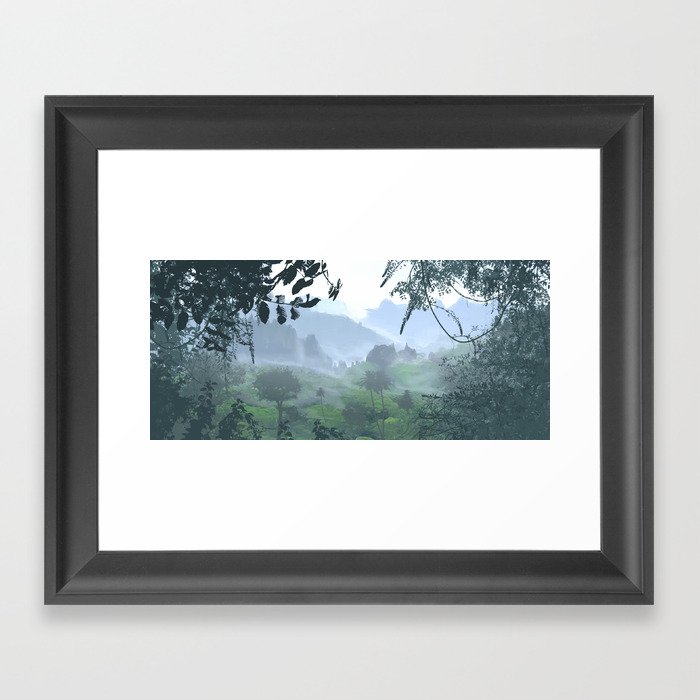 The lush landscape of Jangala Framed Art Print