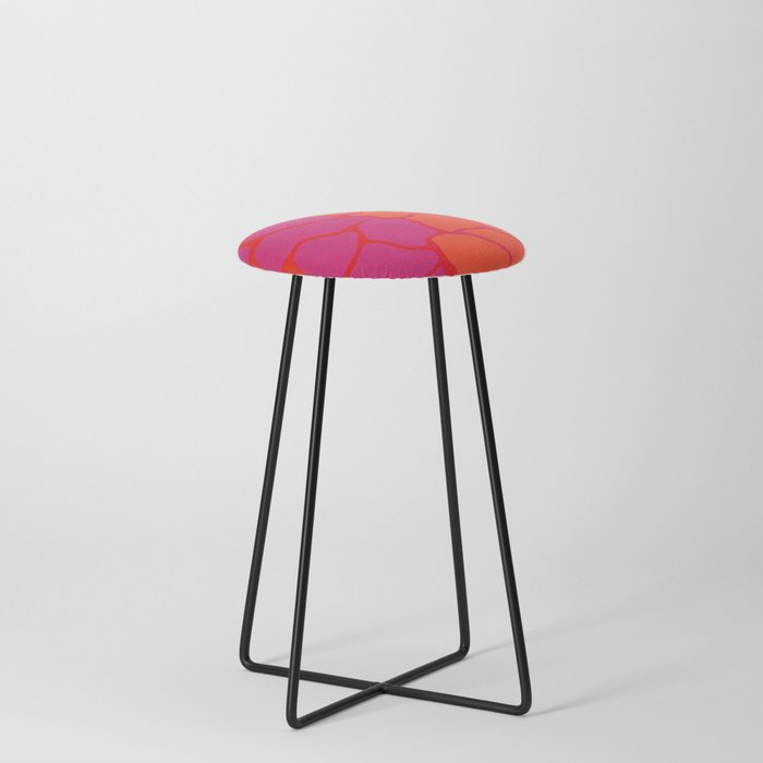 Hot Pink and Steamy Orange Gradient Pattern Counter Stool