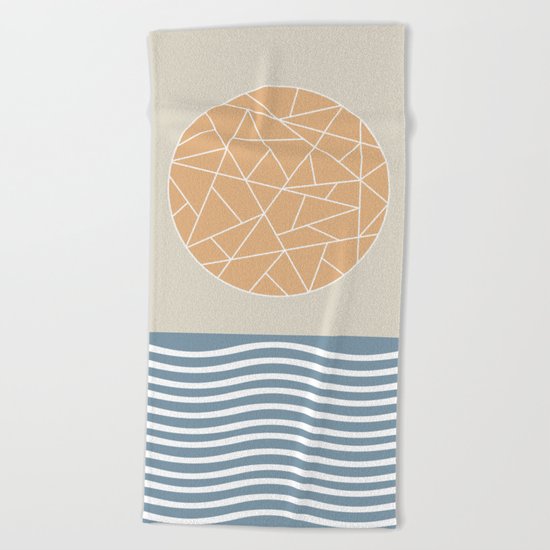 MAYBE THE SEA (abstract geometric) Beach Towel