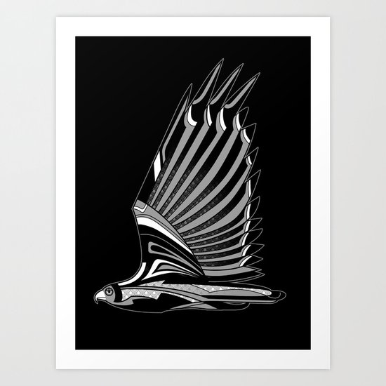Hawk Deco III Art Print