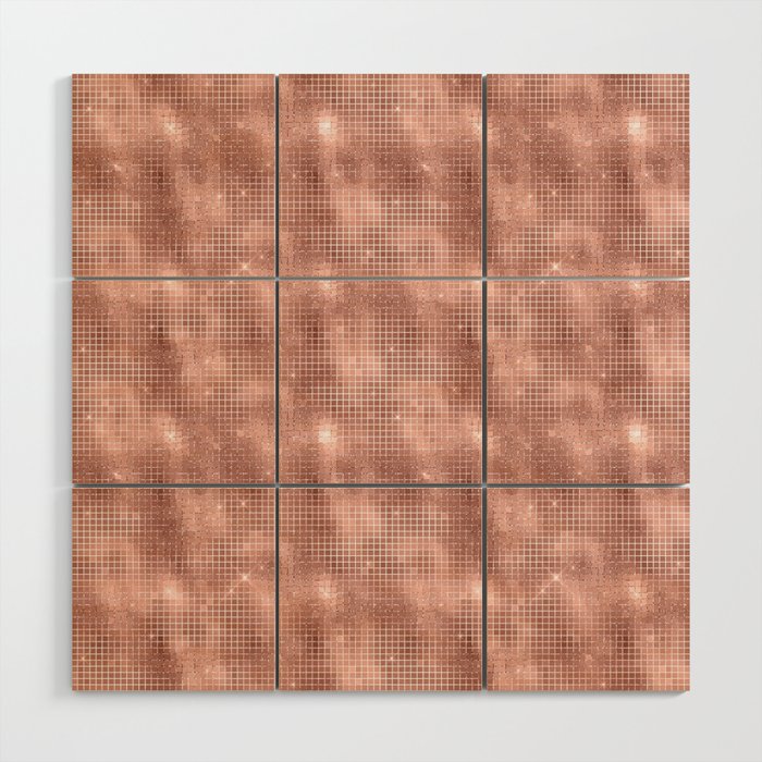 Luxury Rose Gold Sparkle Pattern Wood Wall Art