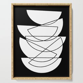 Abstract Organic Shapes Monochrome  Serving Tray