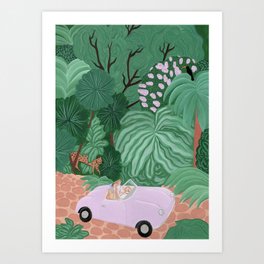 Through the Jungle in the Pink Mobile Art Print
