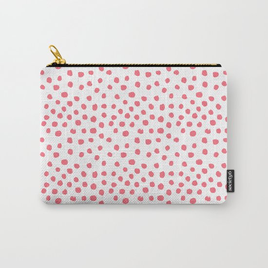 Coral dots pattern minimal painted polka dots Carry-All Pouch