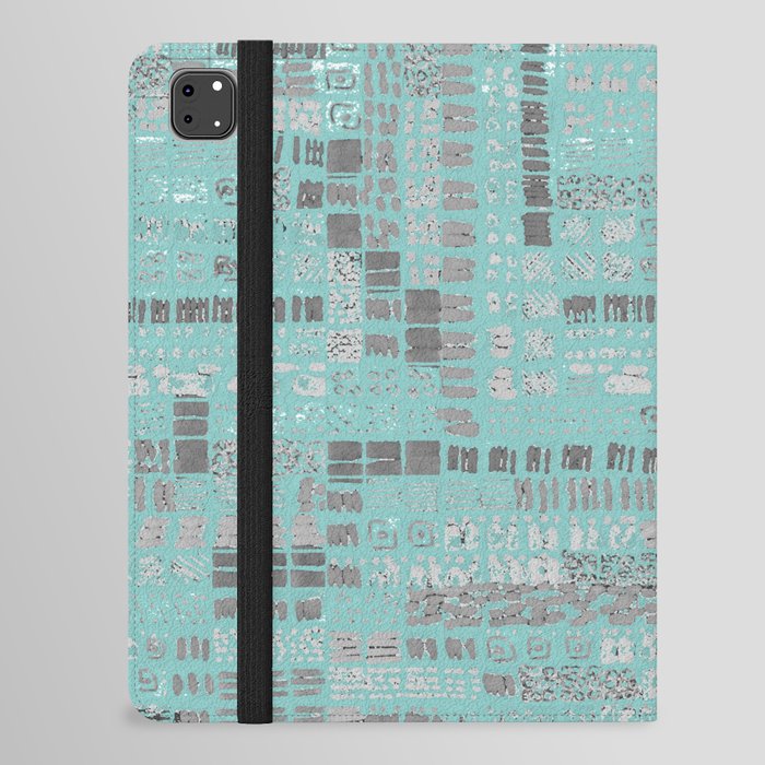 muted mint blue ink marks hand-drawn collection iPad Folio Case