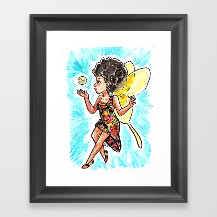 Natural Hair Fairy Framed Art Print By Unlazy Society6