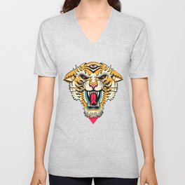 Tiger 3 Eyes V Neck T Shirt