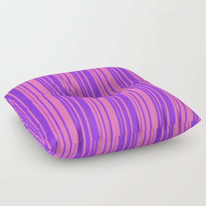Hot Pink and Purple Colored Striped/Lined Pattern Floor Pillow