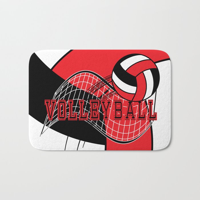 Volleyball Game  - Red Bath Mat