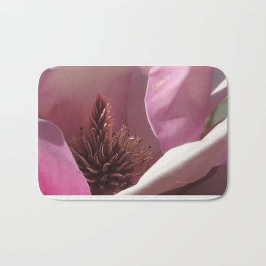 Magnolia Blossom Heart Bath Mat