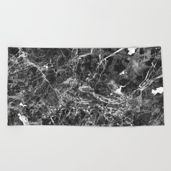 Emprador monochrome marble splash Beach Towel