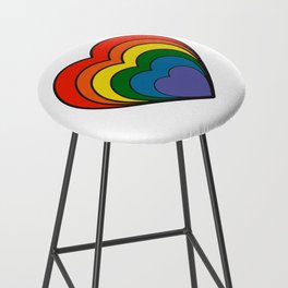 Colourful Rainbow Retro Hippy Heart Bar Stool