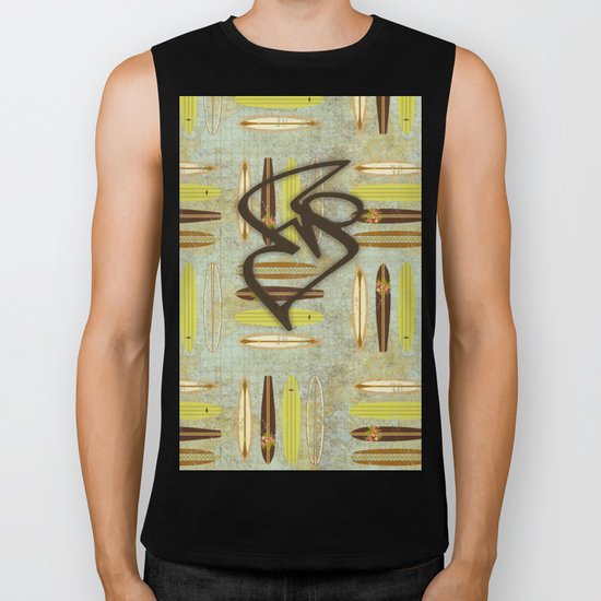 Surf Pattern 4 Biker Tank
