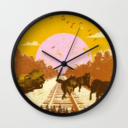 WILD WOLVES Wall Clock
