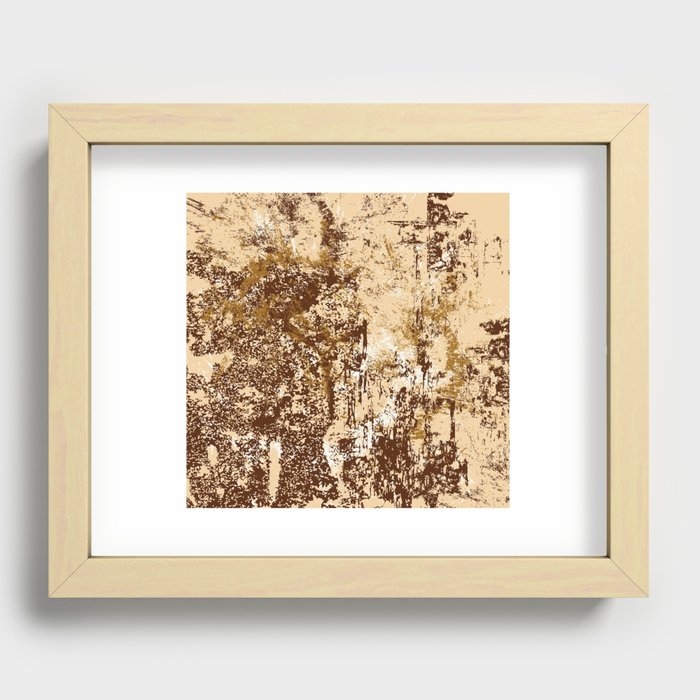 Brown Tan and Cream Grunge Background. Recessed Framed Print