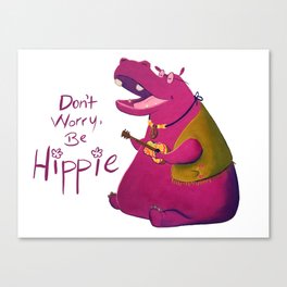 Hippie Hippo Canvas Print