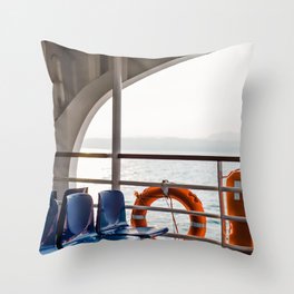 Summer boat trip to Sirmione | Travel Photography Italy, Lake Garda | Fine art photo print Throw Pillow