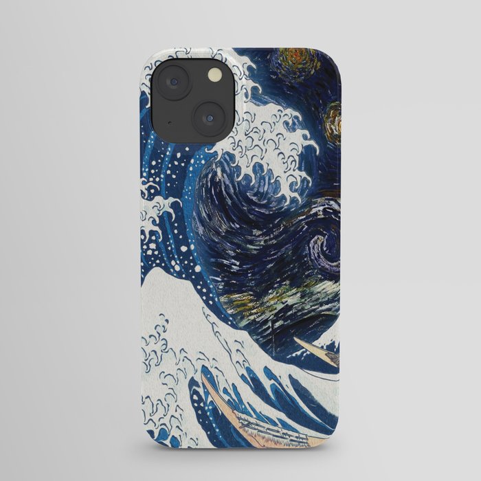 Waves - Art - The Great Wave off Kanagawa -  Hokusai - Starry Night - Van Gogh - Surfing iPhone Case