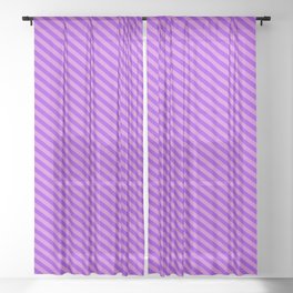 [ Thumbnail: Orchid & Purple Colored Striped/Lined Pattern Sheer Curtain ]