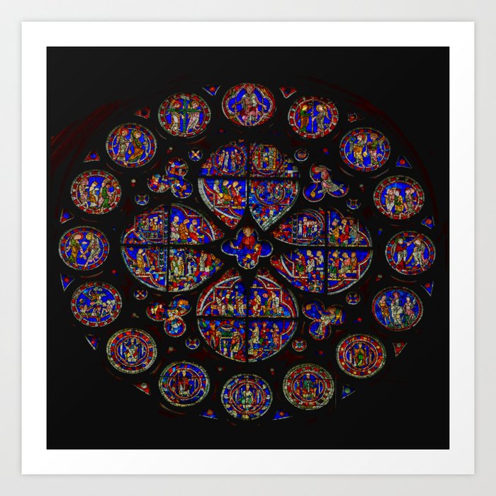 Stained Glass Rose Window 1 Art Print