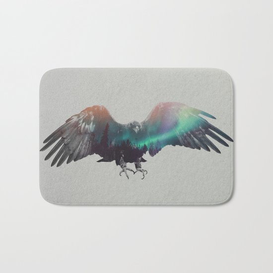 Eagle In The Aurora Borealis Bath Mat