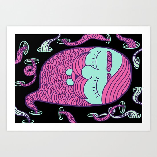 Sleepy Head (boy) Art Print