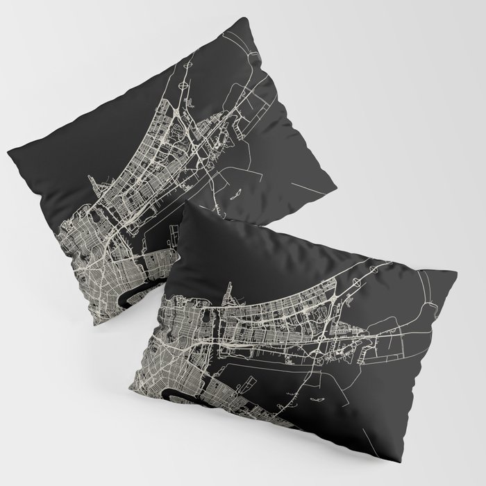 New Orleans City Map - Minimal Aesthetic Pillow Sham