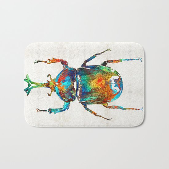 Colorful Beetle Art - Scarab Beauty - By Sharon Cummings Bath Mat