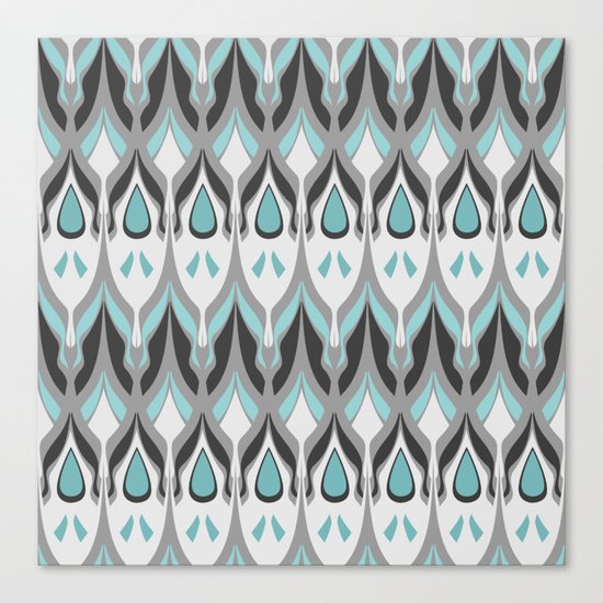 Abstract grey blue zigzag . Canvas Print