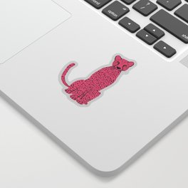 Preppy Aesthetic - Cute Pink Cheetah Sticker