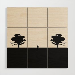 Alone in the Road between Two Trees Wood Wall Art
