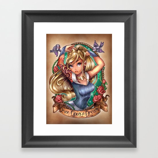 Once Upon A Dream (blue dress) Framed Art Print