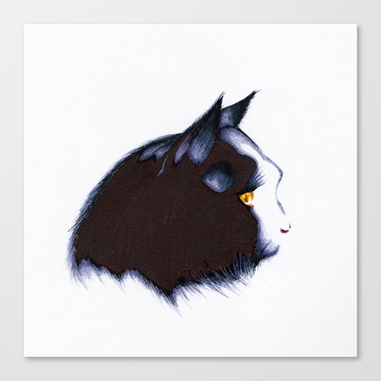 black cat Canvas Print