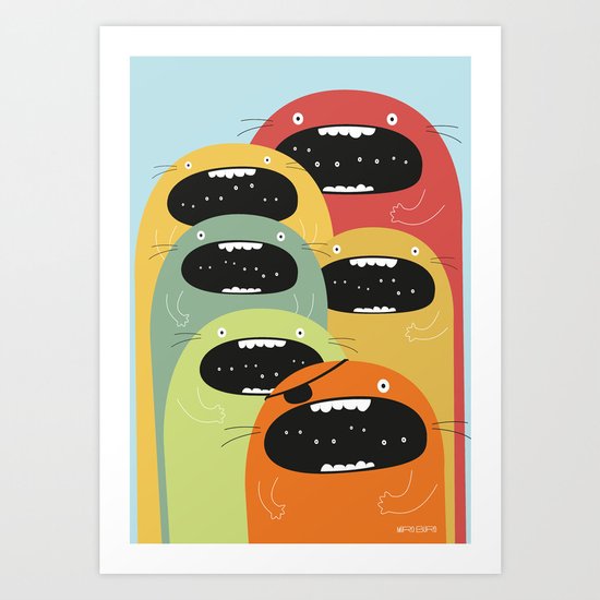 Monster gang. Art Print