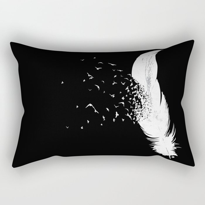 Birds of a Feather (Black) Rectangular Pillow