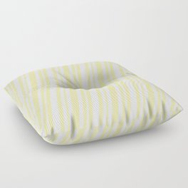 [ Thumbnail: Pale Goldenrod and White Colored Lines Pattern Floor Pillow ]