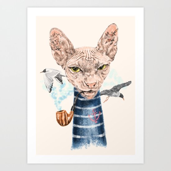 Sphynx Cat II Art Print