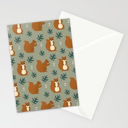 Squirrels on green Stationery Card
