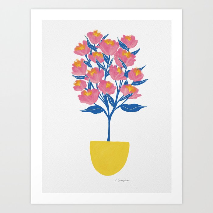 Potted Peonies Art Print