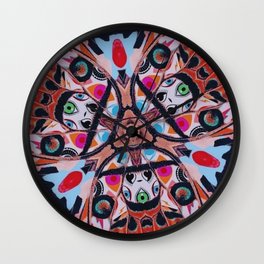Wings with Eyes Kaleidoscope Vision  Wall Clock