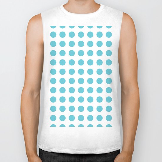 Simply Polka Dots in Seaside Blue Biker Tank