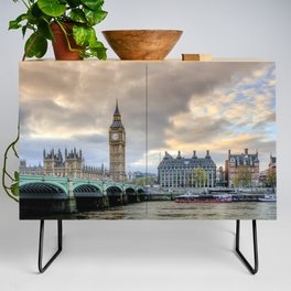 Great Britain Photography - Westminster Bridge In The Evening Credenza