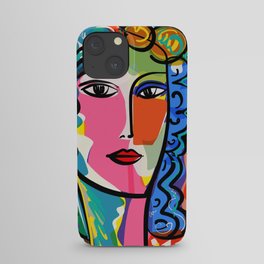 French Portrait Colorful Woman Fauvism by Emmanuel Signorino iPhone Case