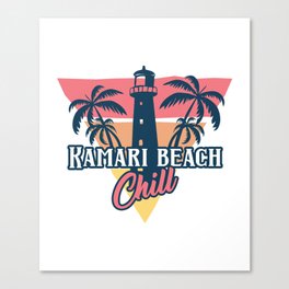 Kamari beach chill Canvas Print