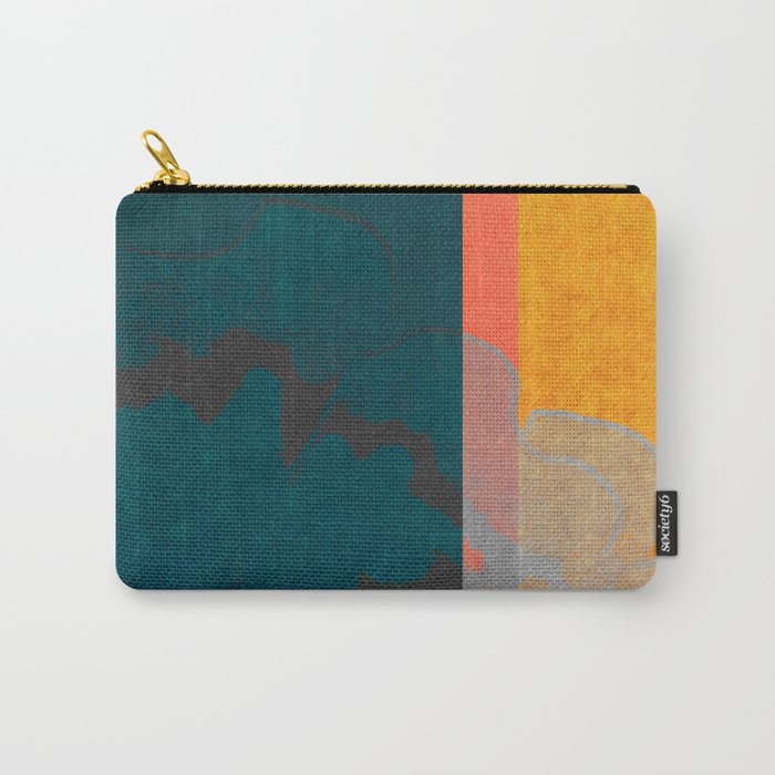 Abstract Floral Stripe Carry-All Pouch