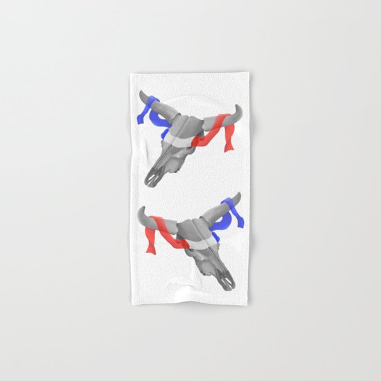 Patriotic Cow Skull Hand & Bath Towel